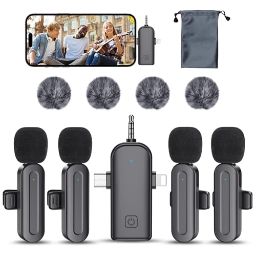 3 1 Mini Wireless Lavalier Microphone Iphone: Bluetooth Lapel Mic iPad Android Phone Camera Quality