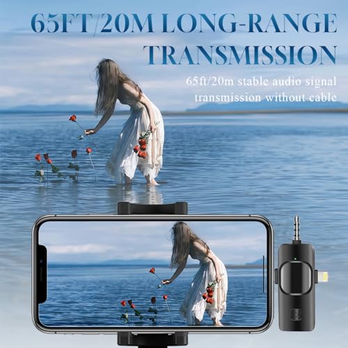 3 1 Wireless Lavalier Microphone iPhone, iPad, Android, Camera,12-Hour Battery, Noise 2.4G (6)
