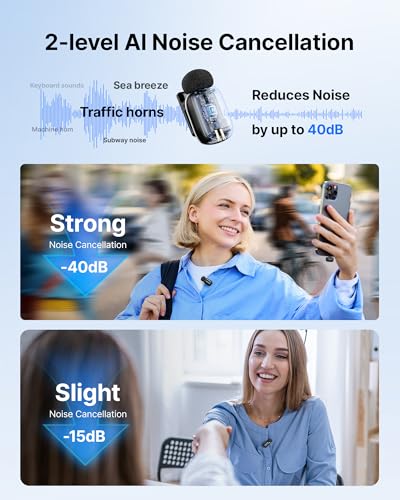BOYA mini 2 Wireless Lavalier Microphones iPhone 15/16/17 Android, AI Noise Cancellation, 30H (4)