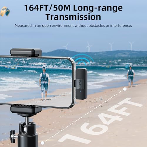 BOYA Wireless Lavalier Microphone Android USB C Smartphone Tablet External Noise Canceling Mini (4)