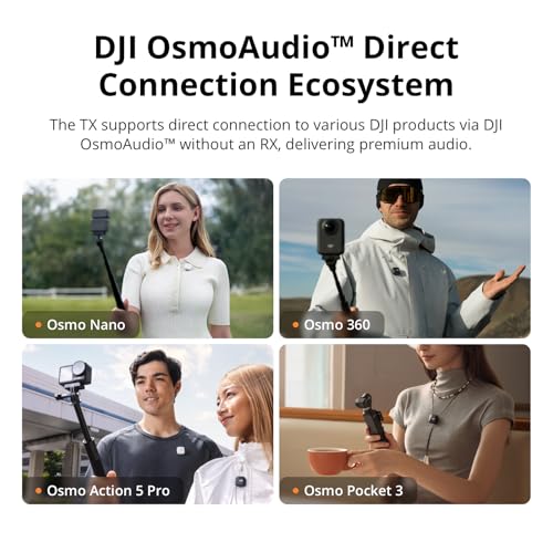 DJI Mic Mini (2 TX + 1 RX Charging Case), Wireless Lavalier Microphone Ultralight, 48h (5)