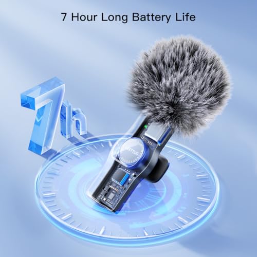 Leettus 2pcs Dual Receivers Mini Microphone iPhone iPad Android Video Recording,Lavalier Wireless (5)