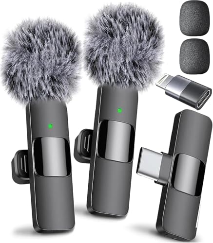 Mini Mic Pro (Latest Model) - Wireless Microphone iPhone, iPad, Android 2 Pack Lavalier