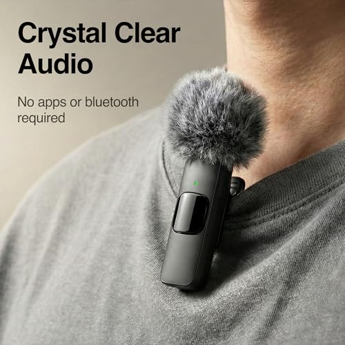 Mini Mic Pro (Latest Model) - Wireless Microphone iPhone, iPad, Android 2 Pack Lavalier (2)