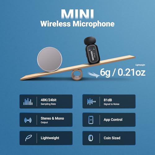 NEEWER KM19 Lightweight Wireless Lapel Microphone, 48kHz/24bit 30H Battery 3-Level 100m Compatible (2)