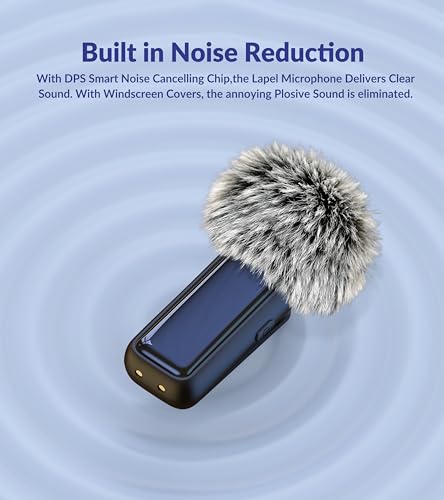 NPTCL Wireless USB Microphone PC Laptop iPhone 16/15 Android Phone Noise Canceling Lapel 24H (2)