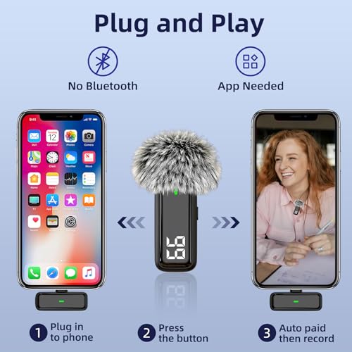 NPTCL Wireless USB Microphone PC Laptop iPhone 16/15 Android Phone Noise Canceling Lapel 24H (5)