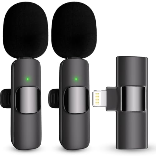 Professional Wireless Lavalier Lapel Microphone iPhone, Cordless Omnidirectional Condenser