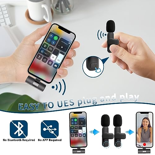 Professional Wireless Lavalier Lapel Microphone iPhone, Cordless Omnidirectional Condenser (3)