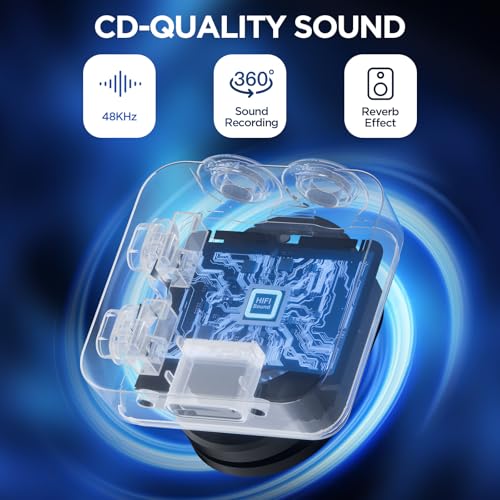 Smedz Wireless Microphone iPhone Android,Mini Lavalier Noise Reduction, 164FT Range&80H (2)