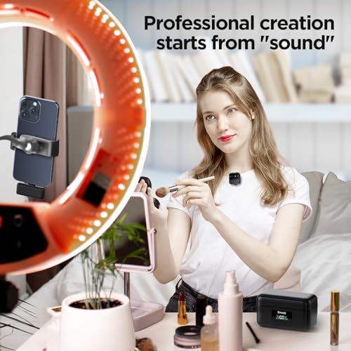 Smedz Wireless Microphone iPhone Android,Mini Lavalier Noise Reduction, 164FT Range&80H (3)