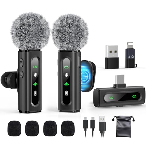 USB C Lavalier Microphone Wireless Mini Mic Type-C Android Phone/Tablet/PC Video Recording Mics