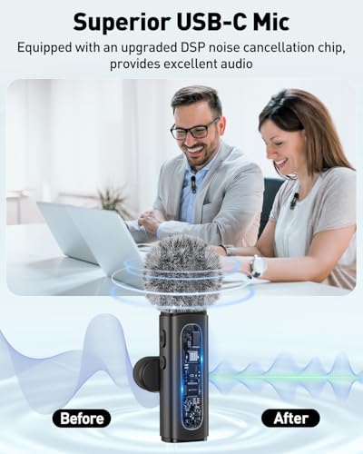 USB C Lavalier Microphone Wireless Mini Mic Type-C Android Phone/Tablet/PC Video Recording Mics (3)