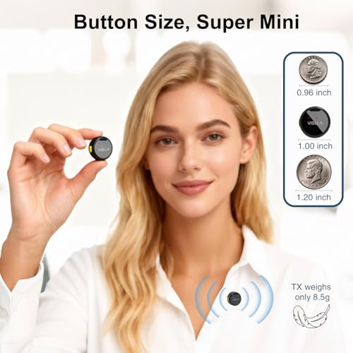 Vislla Mini Microphone iPhone, iPad Android,12H Battery, Noise Reduction Wireless Lavalier (6)