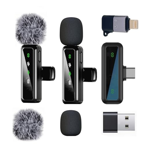 Wireless Lavalier Microphone iPhone - iPad, Android Phone Computer, Mini Live Streaming,