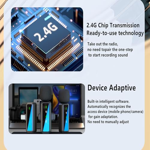 Wireless Lavalier Microphone iPhone - iPad, Android Phone Computer, Mini Live Streaming, (4)