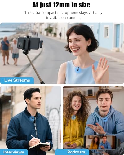 Wireless Lavalier Microphone iPhone, iPad, Android - USB-C Plug Noise Cancelling Lapel Mini 30H (4)