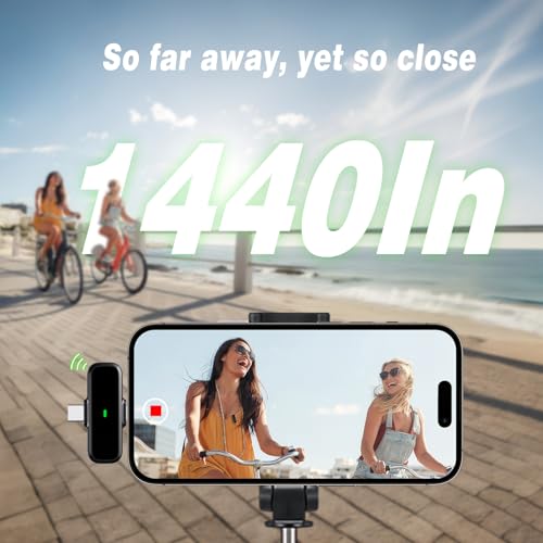 Wireless Lavalier Microphone iPhone/Android - Dual Mini Noise Canceling Mic Charging Case(30H), (6)