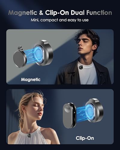 Wireless Lavalier Microphone iPhone/Android, Lapel Mics USB-C Plug-Play, Mini Mic 2.4GHz Noise (2)