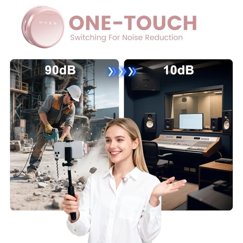 Wireless Lavalier Microphones iPhone/Android/iPad, Mini Noise Reduction, 2.4GHz, (2)